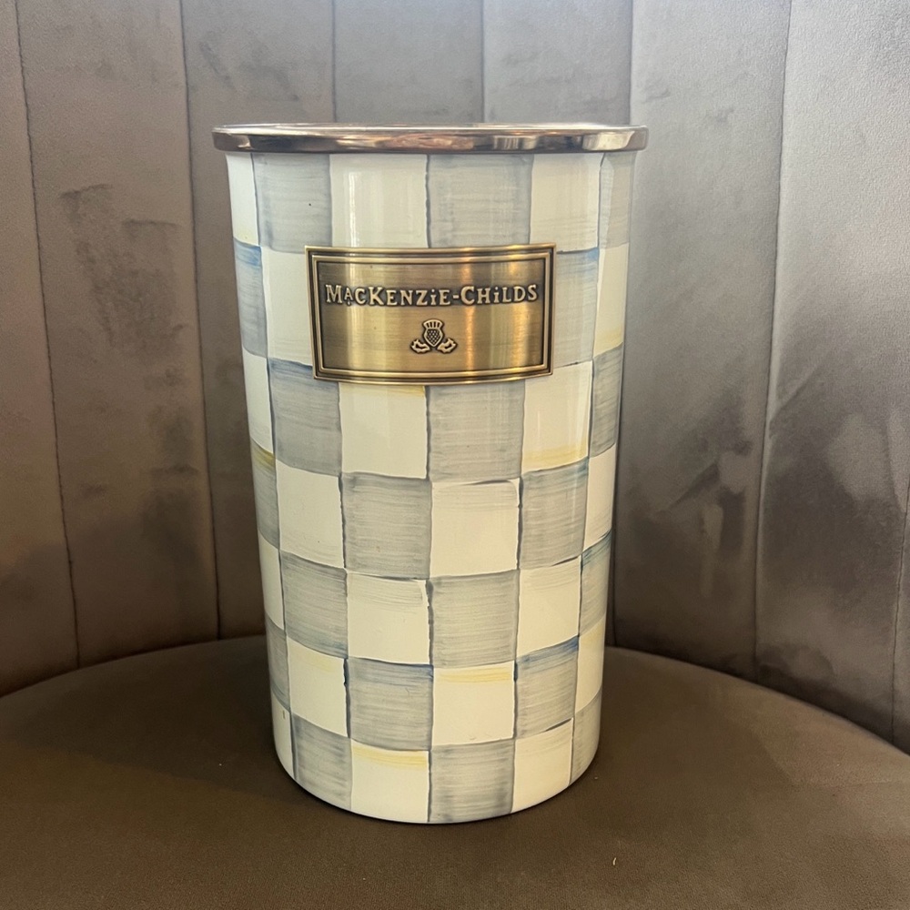MacKenzie-Childs Sterling Check Canister